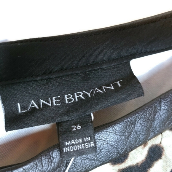 Lane Bryant Size‎ 26 Double V Neck Dress Black Leopard Print A Line Cap Sleeve - Picture 9 of 12